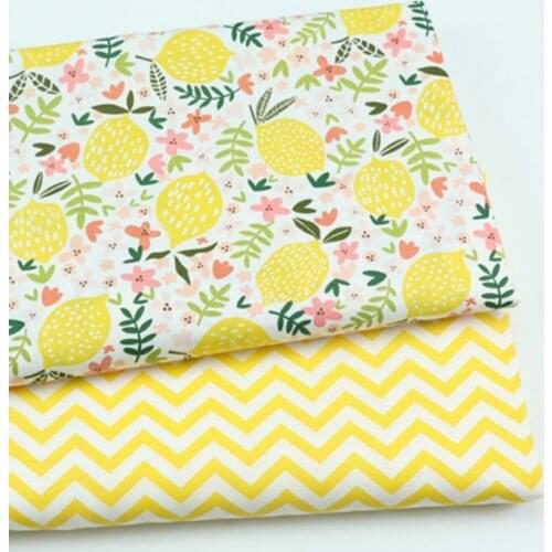 Lemon Flowers 100% Cotton Baby&child Fabric,DIY Bedding Textile Fabric,Sewing Quilting Fat Quarters Material