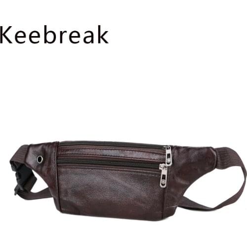 NEW Thin Men Waist Packs Luxury Genuine Leather Outdoor Sport money Belt Bag for Phone Casual Travel Chest male fanny Pack Pouch