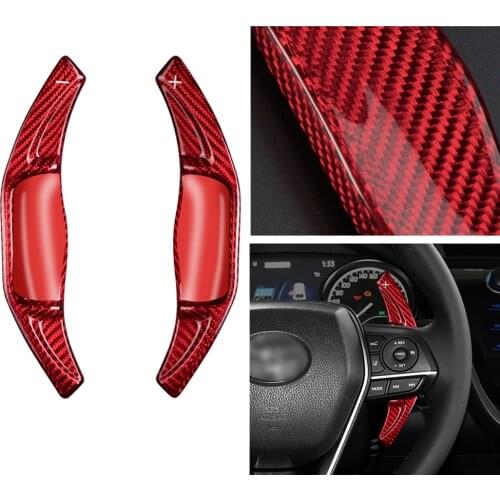 Gear Car Steering Wheel Shift Paddle Cover Extension For Toyota Camry 2018 Corolla Avalon 2019 RAV4 2020 Red Car Interior Trim