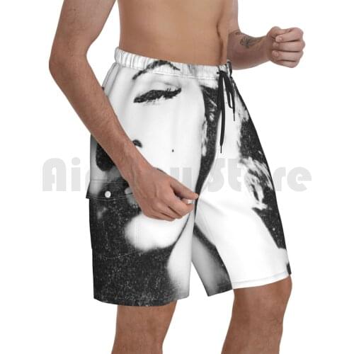 Marilyn Monroe In Vintage Black-N-White Beach Shorts Men Beach Pants Swim Trunks Marilyn Monroe Pinup Pinups