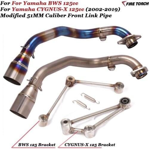 Motorcycle Exhaust Full Systems Modified Titanium Alloy Connect Link Tube Front Link Pipe For Yamaha BWS 125 CYGNUS-X 125cc