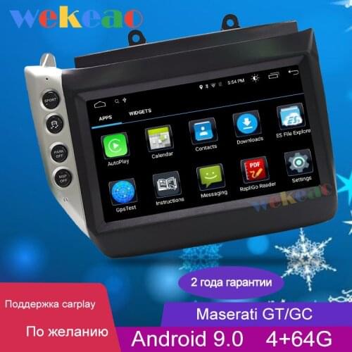 Wekeao 9" 1 Din Android 9.0 Car Radio Automotivo For Maserati GT GC Auto GPS Navigation Stereo DVD Carplay Stereo 4G 2007-2015