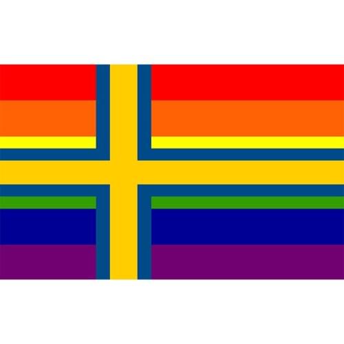 Yehoy hanging 90*150cm LGBT Swedish Rainbow Flag For Decoration