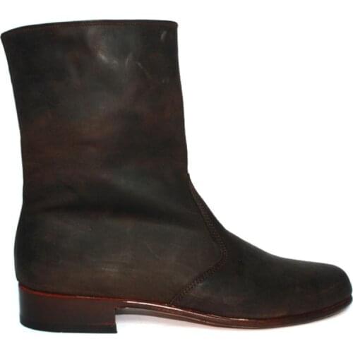 Winter boots for men waterproof long zipper boots genuine handmade cowboy shoes classic sweat proof boots