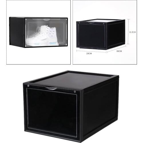 Storage Clear Drawer Shoe Box Organiser Stackable Home Wardrobe Organizer
