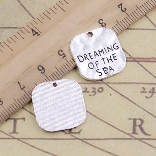 10pcs Charms dreaming of the sea 19x19mm Tibetan Bronze Silver Color Pendants Antique Jewelry Making DIY Handmade Craft
