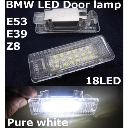 2PCS LED Courtesy Door light lamp welcome light for BMW E53(X5) E39 Z8 E52 1999-2006 pure white high brightness