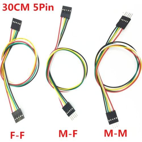 20pcs/lot 30CM 5Pin Bread Board Wires Jump Wire Cable electronica AWG26 2.54mm Jumper Wires cable reel