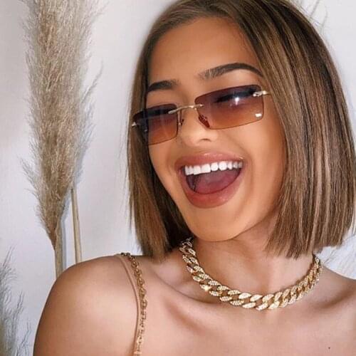 2021 Square Sunglasses Metal Sexy Colorful Women Famous Brand Designer Fashion Sun Glases UV400 Sunglass Retro Female for Women