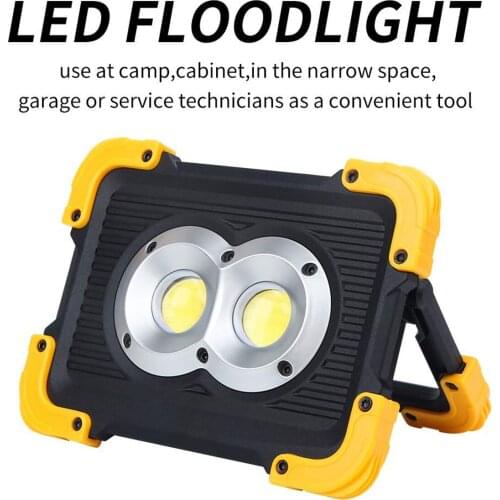 20W COB LED Work Light Portable Waterproof Work Light With USB Port To Charge Mobile Devices For Outdoor Camping Emergency