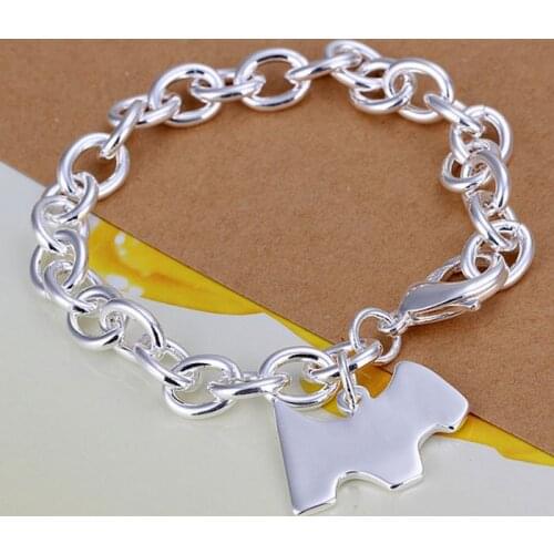 925 jewelry silver plated jewelry bracelet fine fashion dog tag pendant bracelets top quality SMTH271
