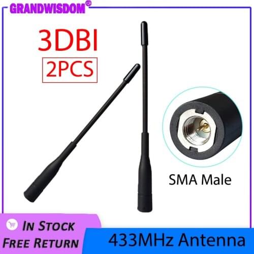 2pcs 433MHz antenna SMA Male Connector antena 433 mhz antenne directional waterproof antennas for Walkie talkie wireless
