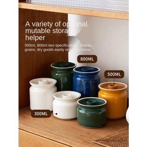Household Porcelain Sealed Storage Tank Dedicated Coffee Beans Storage Tank Kitchen Condiments Storage Jar