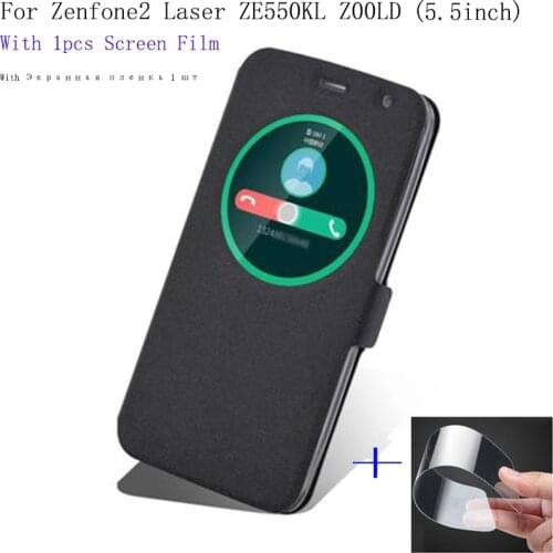 Smart View Window 5.5" case For ASUS Zenfone2 Laser ZE550KL Z00LD Case Cover flip Leather Shell ZE550KL phone cases back cover
