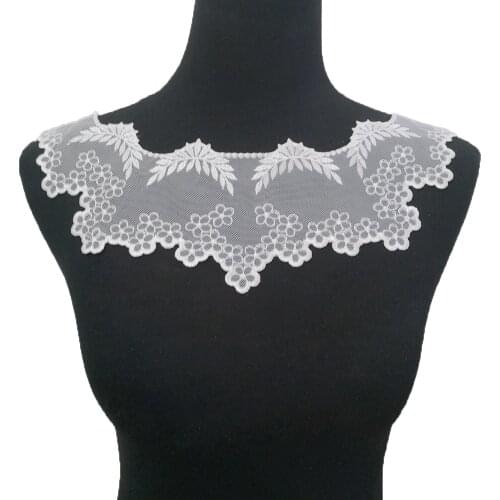 Black and white lace embroidery dress before and after decoration DIY clothing craft supplies accessories 1 piece for sale
