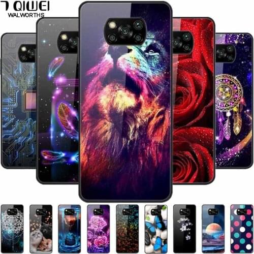 Tempered Glass Colorful Cover For Poco X3 Pro Case X3Pro Hard Shockproof Funda for Xiaomi Poco X3 NFC Cases PocoX3 X 3 Coque