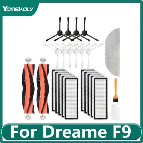 For Dreame F9 Robot Vacuum Cleaner Main Brush Side Brush HEPA Filter Disposable Mop Cloth Replacement Accessories Parts