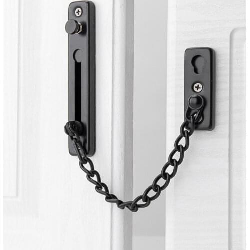 Door Chain Lock Stainless Steel Security Chain Guard Spring Anti Theft Press Heavy Duty Polished Latch Screw Guard Accessories