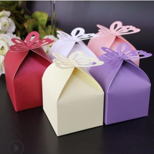FeiLuan store 20pcs Wedding Candy Box Decoration Paper Favors Gifts Boxes Party Wedding Butterfly Candy Box For Baby Shower 2019