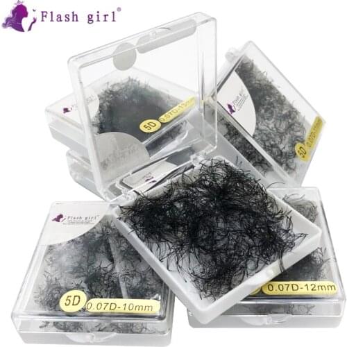 Flash girl 1000 fans per box THICK 4D-6D short stem premade fans Russia Volume eyelashes extensions