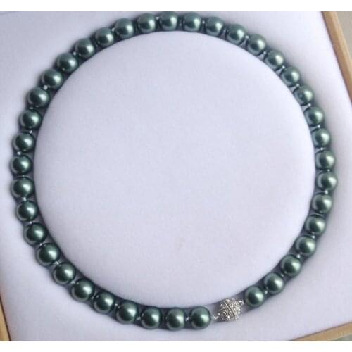 Hot sale new Style New! 10mm South Shell Pearl Gems Round Beads Necklace Magnet Clasp AAA Grade /A05