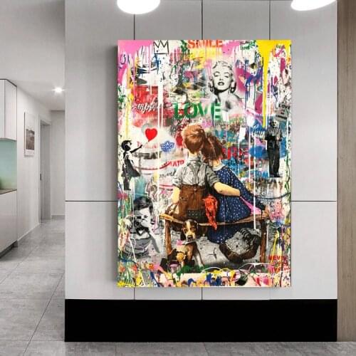 Work Well Together Graffiti Art Canvas Posters And Prints Street Art Canvas Paintings on the Wall Art Pictures Home Wall Decor