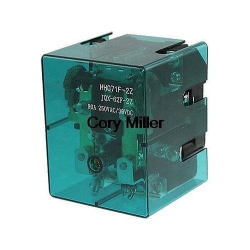JQX-62F-2Z DPDT High Power Relay 220V AC Coil 80A 250V AC 30V DC