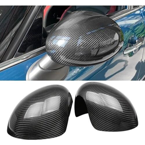 Pair Real Carbon Fiber Rear Wing Mirror Cover Caps Protection Shell Fit For Mini Cooper Accessories R55 R56 R60 F55 F56 F60