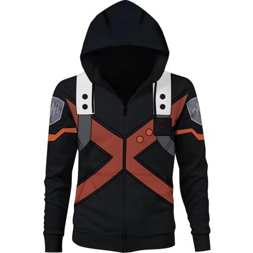 Anime My Hero Academia Boku no Hero Academia Cosplay Bakugou Katsuki Hoodie Combats Costume Suit Adult Coat Jacket Pullover