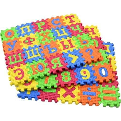 60Pcs/Set Russian symbol number R Alphabet Carpet Baby Kids floor foam puzzle Preschool Learning Mat Education Toy