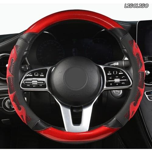 LIGOLIGO Microfiber Leather Car Steering Wheel Cover For Daihatsu Terios Sirion Mira Cuore YRV Ayla Sigra Xenia Luxio