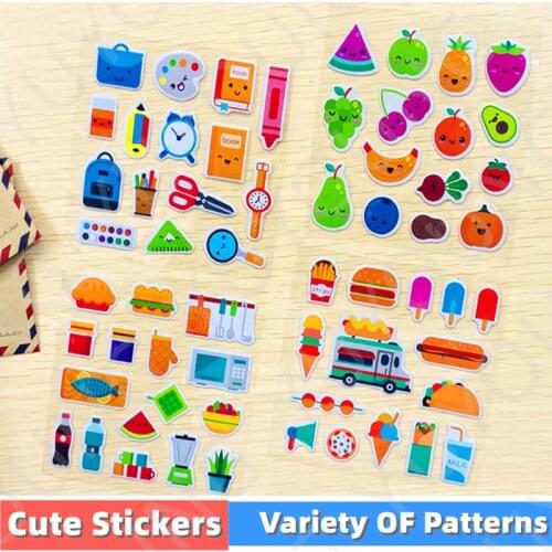 20sheets pattern Stickers Boy girl School Stationery gift mark Cartoon sticker children kids rewards stereoscopic animation T1