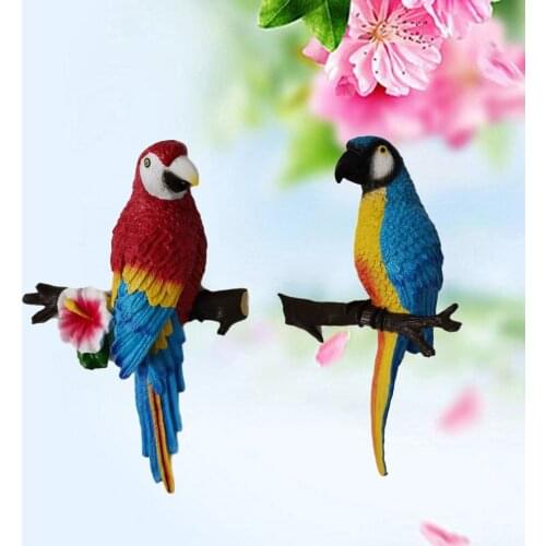 Resin Parrot Wall Decoration 3D Animal Decoration Pendant Living Room Office Background Wall Home Decor Handicraft Pendant