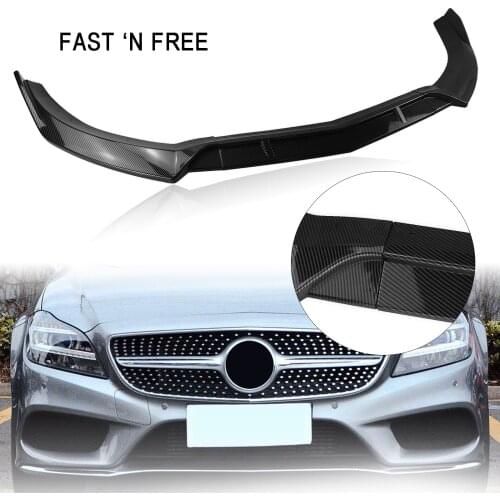 For Mercedes Benz CLS W218 2015-2018 CLS500 CLS400 Carbon Fiber Look Car Lower Splitter Front Lip Bumper Spoiler