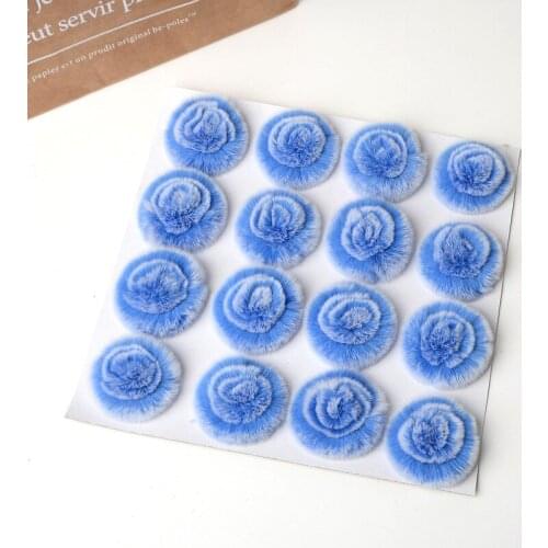 35pcs/lot Real Rabbit Fur flower Pompoms Fur balls for knitted beanies keychain and scarves shoes Real fur pom Wholesale