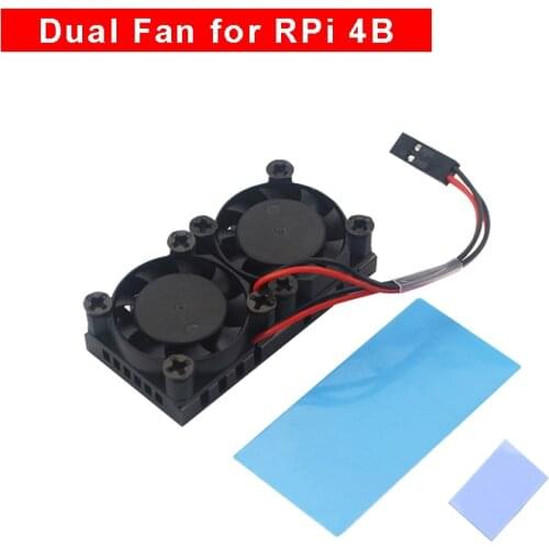 Raspberry Pi 4 Model B Double Cooling Fan Cooler Radiator Dual Fan with Heatsink for RPi 4 4B