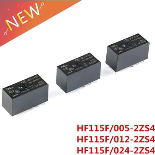 Relay HF115F 012-2ZS4 JQX-115F 024-2ZS4 HF115F-012-2ZS4-12VDC JQX-115F-024-2ZS4 005-2ZS4 12VDC DC5V 12V 24V 8A 250VAC 8Pin