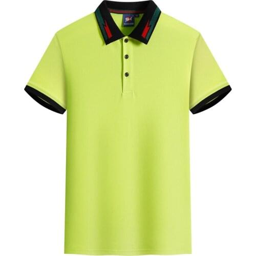 SH003 Brand New Ice Cotton Golf T Shirt Polo Multi Colored Plain Style Turn Down Collar Buttons Fly Breathable Wears Custom Logo