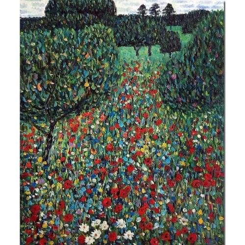 Modern art Poppy Field by Gustav Klimt reproduction paintings Hand painted High quality
