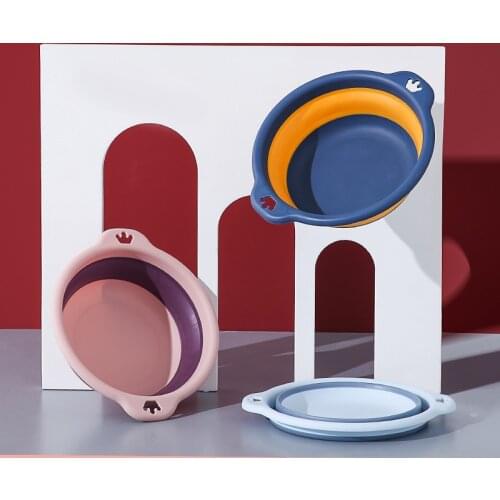 Folding Wash Basin Childrens Foot Bath Travel Portable Folding Bucket Kitchen Vegetable Cleaning Container Camping Supplies
