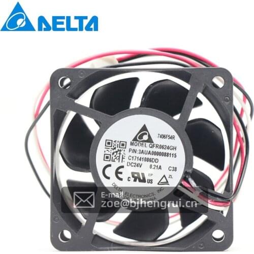 DELTA QFR0624GH HVAC Systems 24V 0.21A 6CM ABB Original Inverter Fan 6025mm Plastic Axial Cooling Fan