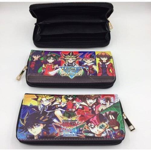 Duel Monsters Anime Colorful Zip Wallet Long Synthetic Leather Purse with Internal Coin Pocket