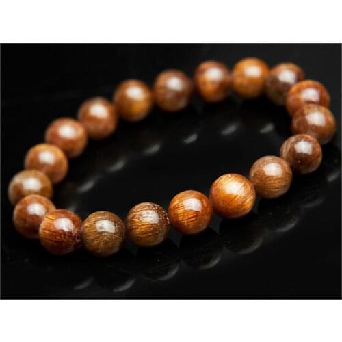 100% Genuine Brazilian Natural Copper Rutilated Quartz Crystal Bracelets For Women Femme 10mm Charm Stretch Round Beads Bracelet