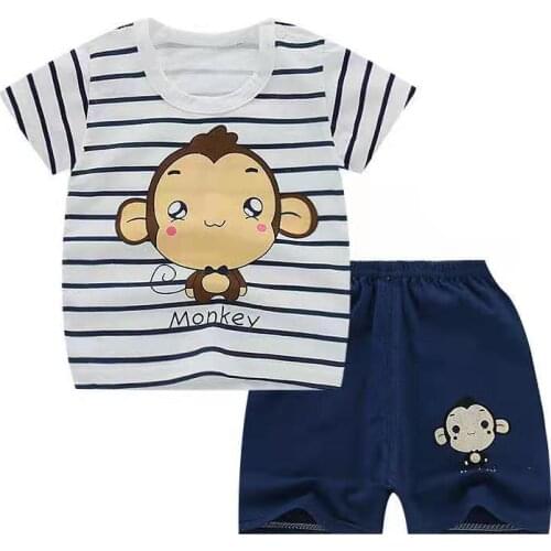 ZWY863 Summer Toddler Baby Boy Clothes Solid Color Cute Tops Short Pants 2Pcs Oitfits Good Quality Cotton Casual Clothes