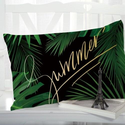1pc Pillow cover Pillow case Luxury Bedding Pillowcase Pillowcovers decorative Customizable size 3D Print Nordic leaf black