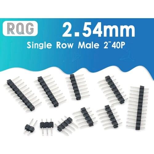 10Pcs 2.54mm Single Row Male 2~40P Breakaway PCB Board Pin Header Connector Strip Pinheader 2/3/4/5/6/8/10/12/20/40Pin