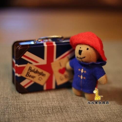 10Piece 8cm London Paddington Bear Mini Bear British small iron box packaging can be used as a party gift