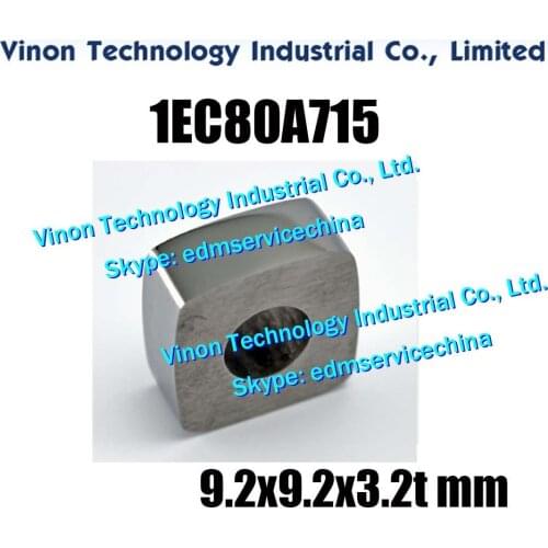1EC80A715 Power Feed Contact MA001 9.2x9.2x3.2tmm, Upper Current supply A001 for Makino EC-3025,3040,7050 Energizing Plate Upper