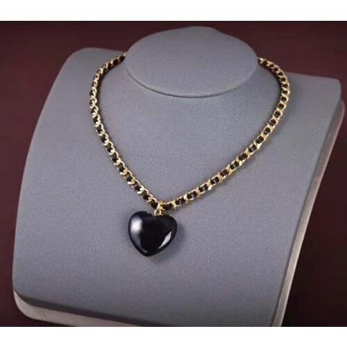 2021 Brand Fashion Jewelry Women Vintage Black Hearts Necklace Party Fine Fashion Jewelry