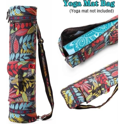 5 Colors Printed Yoga Bag Portable Sports Mat Bag Pilates Mat Backpack Fitness Dance Gym Mat Cover